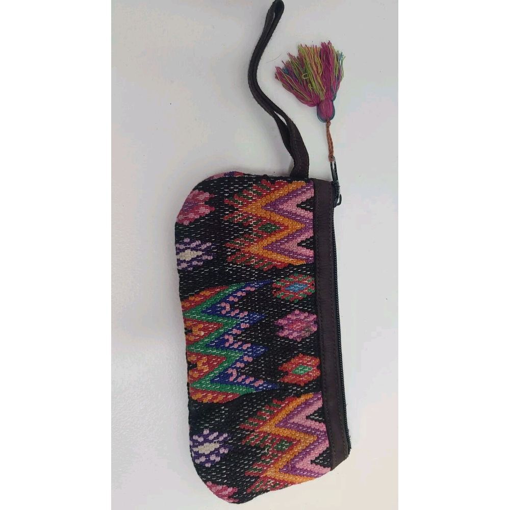 Lumily Zipper Pouch Tassel Mutlicolor Woven‎ Clutch Makeup Boho Hippie Festival